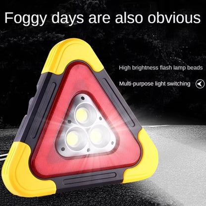 2-IN-1 Solar Emergency Triangular Roadside Warning Light Super Bright LED Work Lights for Car Repairing Camping Hiking Hunting