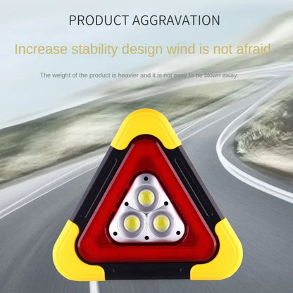 2-IN-1 Solar Emergency Triangular Roadside Warning Light Super Bright LED Work Lights for Car Repairing Camping Hiking Hunting