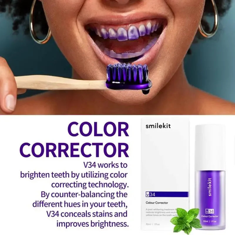 SmileKit™ V34 Teeth Whitening Purple Toothpaste