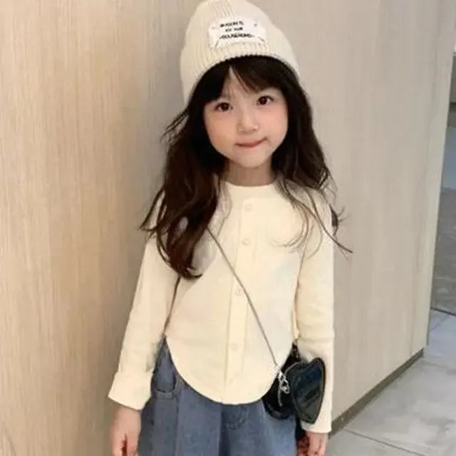 Aprica – 1 Stück Mädchen-Shirts mit koreanischem Schnitt und weite Jeanshosen