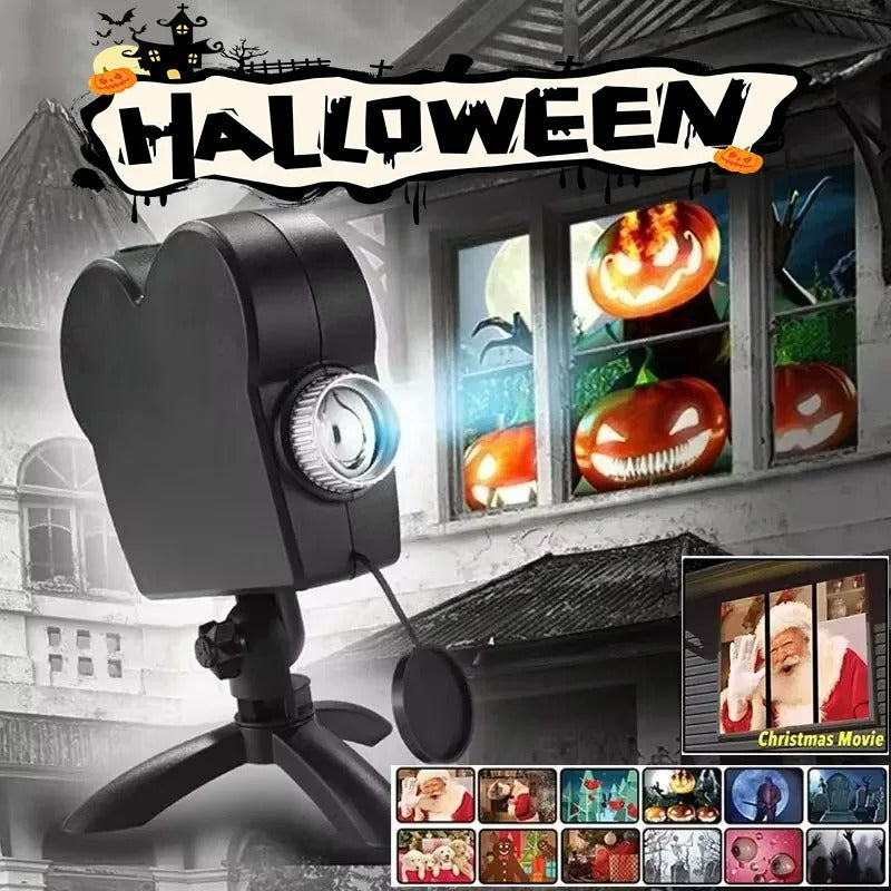 Halloween holografisk projektor med 12 spöklika filmer | Stop N Shop 